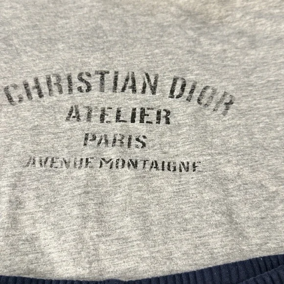 Dior Kids Gray Tee and Navy Joggers Set - Picture 3 of 6